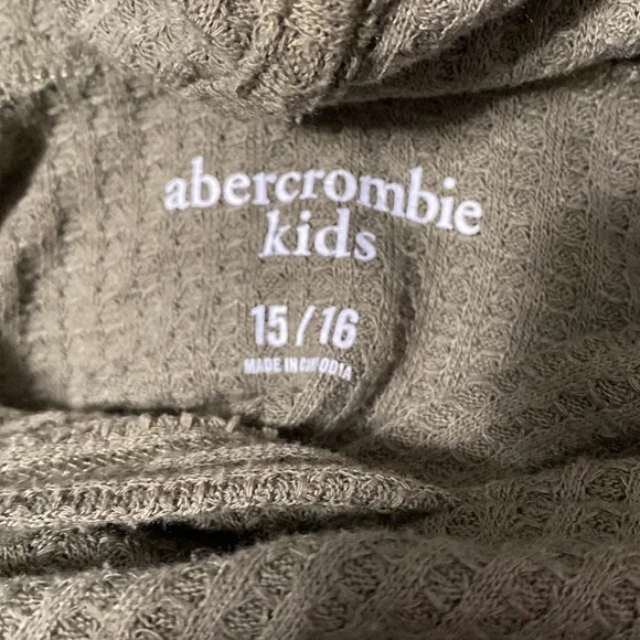 Dark Green Abercrombie Kids Long Sleeve Shirt + Hood - Picture 2 of 2